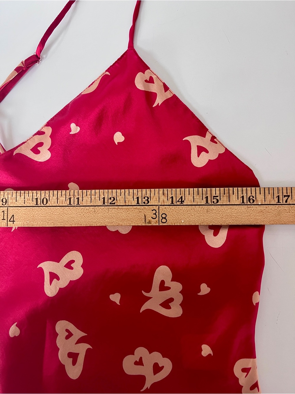 La Senza 100% Silk Heart Print Bias Cut Negligee Chamise Slip Dress M - Picture 4 of 5